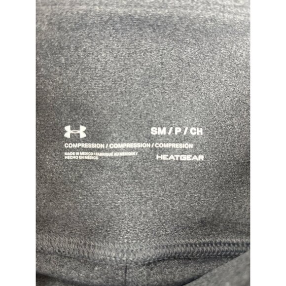 Under Armour Workout Leggings Compression Womens Small Gray Black Heat Gear - Picture 7 of 7